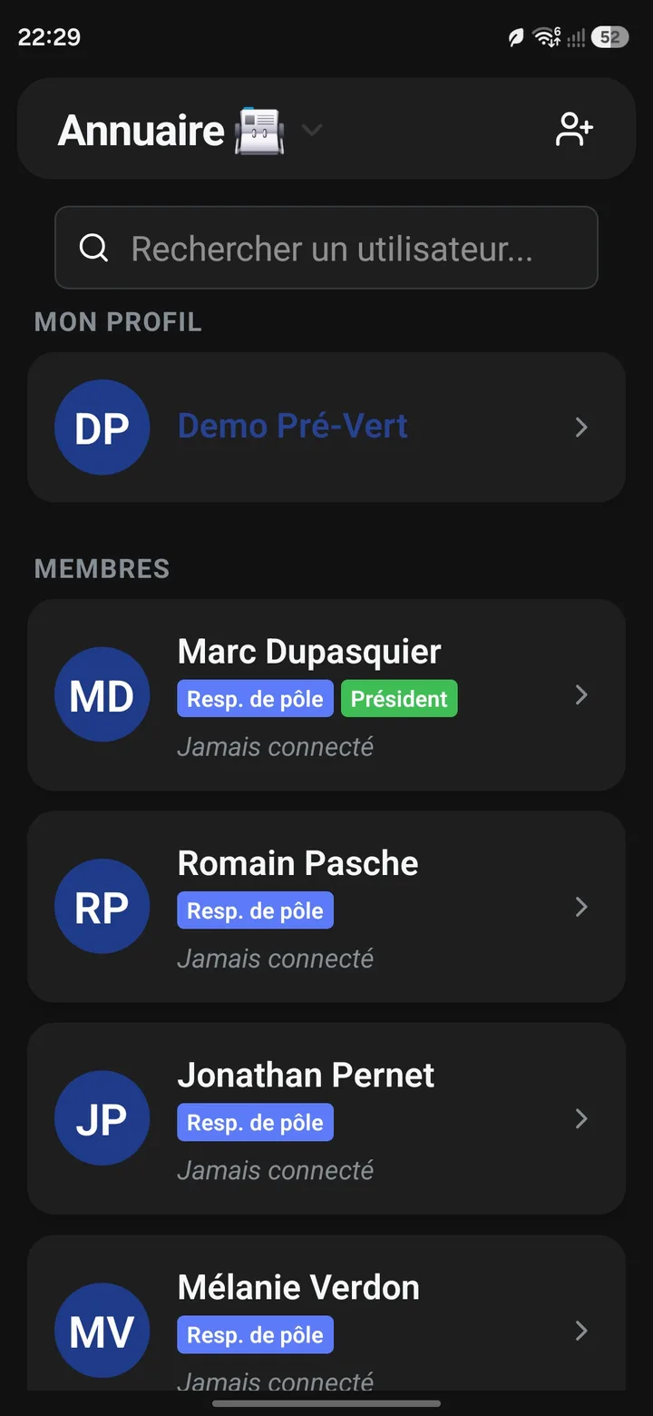 Konclav — annuaire des membres